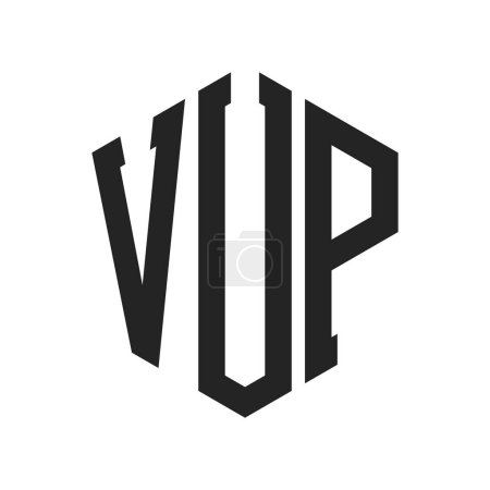 Illustration for VUP Logo Design. Initial Letter VUP Monogram Logo using Hexagon shape - Royalty Free Image