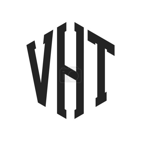 Illustration for VHT Logo Design. Initial Letter VHT Monogram Logo using Hexagon shape - Royalty Free Image