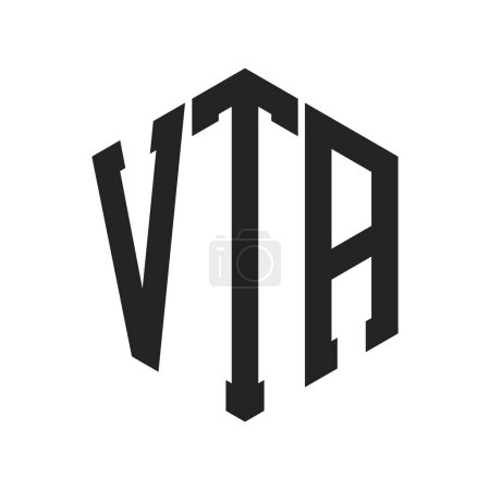 VTA Logo Design. Anfangsbuchstabe VTA Monogramm Logo mit Hexagon-Form