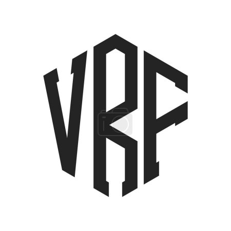 Téléchargez les illustrations : VRF Logo Design. Initial Letter VRF Monogram Logo using Hexagon shape - en licence libre de droit