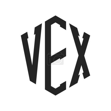 Illustration for VEX Logo Design. Initial Letter VEX Monogram Logo using Hexagon shape - Royalty Free Image
