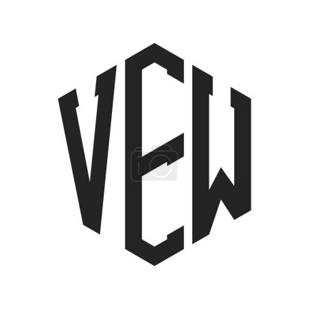 Conception de logo VEW. Lettre initiale VEW Monogram Logo utilisant la forme de l'hexagone