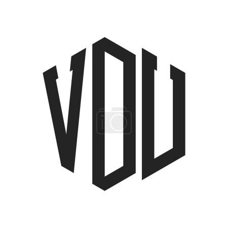Téléchargez les illustrations : VDU Logo Design. Initial Letter VDU Monogram Logo using Hexagon shape - en licence libre de droit