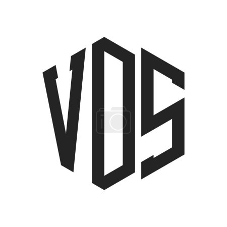 Diseño de Logo VDS. Logo inicial del monograma de la letra VDS usando la forma del hexágono