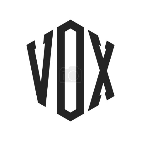 VOX Logo Design. Initial Letter VOX Monogram Logo using Hexagon shape