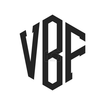 Ilustración de Diseño de Logo VBF. Logo inicial del monograma de la letra VBF usando la forma del hexágono - Imagen libre de derechos