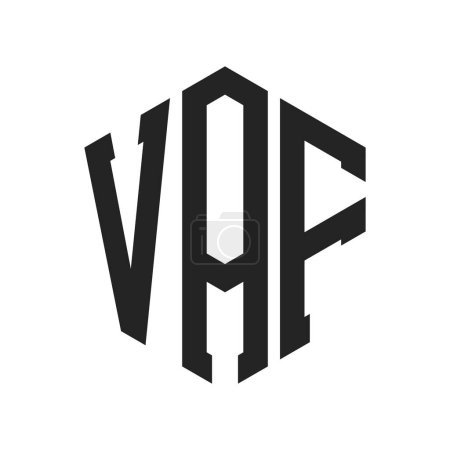 Téléchargez les illustrations : VAF Logo Design. Lettre initiale VAF Monogram Logo en utilisant la forme hexagonale - en licence libre de droit