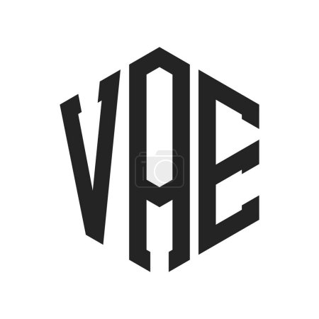 VAE Logo Design. Anfangsbuchstabe VAE Monogramm Logo mit Hexagon-Form