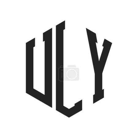 Téléchargez les illustrations : ULY Logo Design. Lettre initiale ULY logo monogramme en utilisant la forme hexagonale - en licence libre de droit
