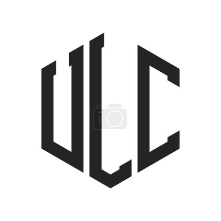 ULC Logo Design. Initial Letter ULC Monogram Logo mit Hexagon-Form