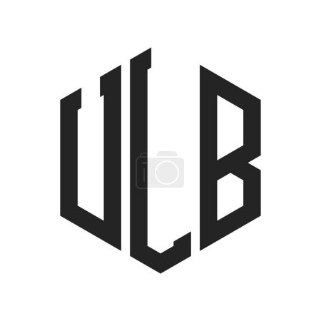 ULB Logo Design. Initial Letter ULB Monogram Logo using Hexagon shape