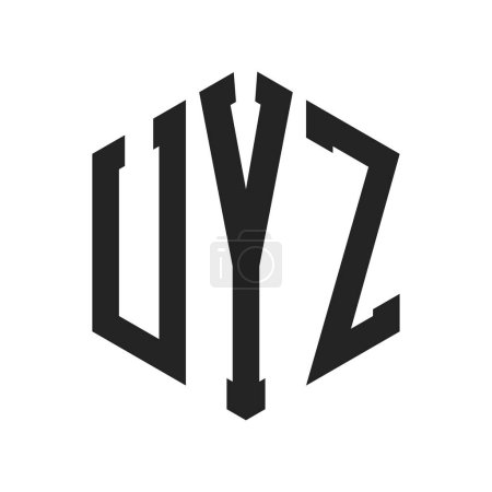 UYZ Logo Design. Anfangsbuchstabe UYZ Monogramm Logo mit Sechseck-Form