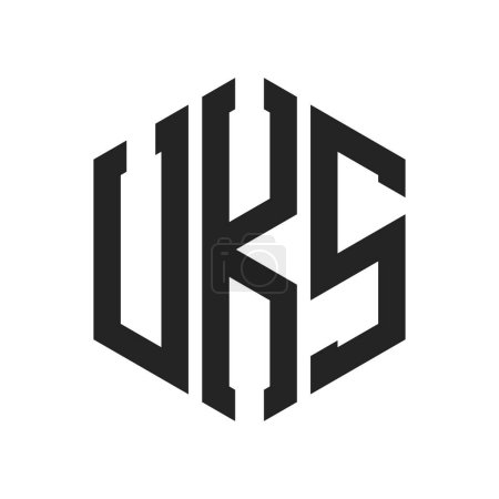 UKS Logo Design. Initial Letter UKS Monogram Logo using Hexagon shape
