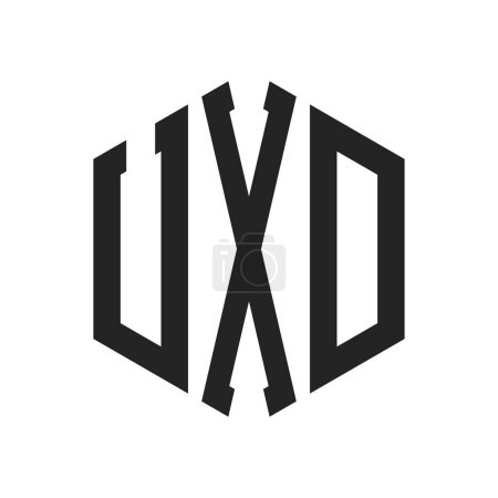 UXD Logo Design. Initial Letter UXD Monogram Logo using Hexagon shape