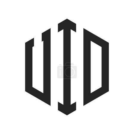 UID Logo Design. Initial Letter UID Monogram Logo mit Hexagon-Form