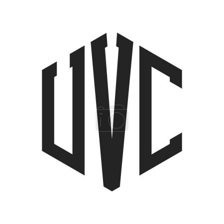 UVC Logo Design. Initial Letter UVC Monogram Logo using Hexagon shape
