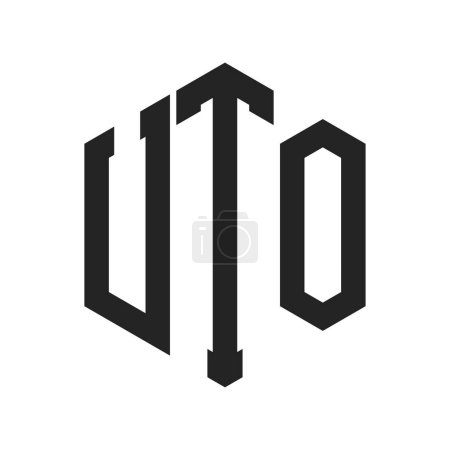 UTO Logo Design. Initial Letter UTO Monogram Logo using Hexagon shape