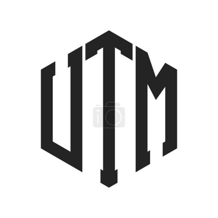 UTM Logo Design. Anfangsbuchstabe UTM Monogramm Logo mit Hexagon-Form