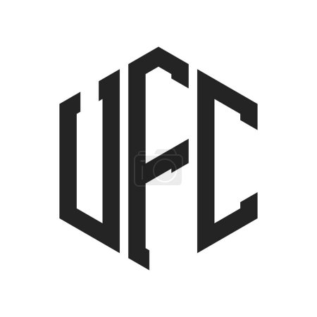 Conception de logo UFC. Lettre initiale UFC Monogram Logo en utilisant la forme hexagonale