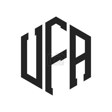 Ilustración de Diseño de Logo UFA. Carta Inicial UFA Monograma Logo con forma de hexágono - Imagen libre de derechos