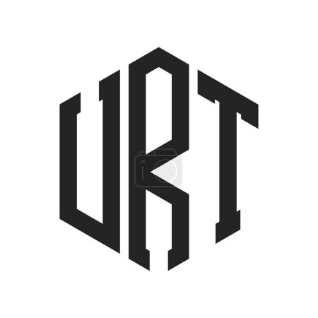 URT Logo Design. Lettre initiale URT Monogram Logo en utilisant la forme hexagonale