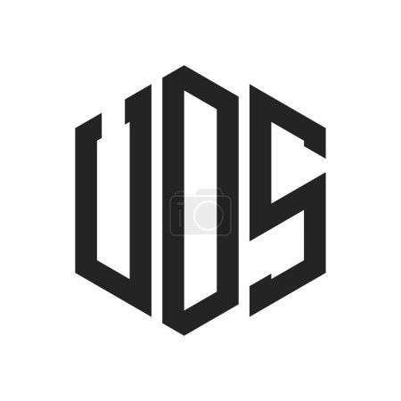UDS Logo Design. Initial Letter UDS Monogram Logo using Hexagon shape