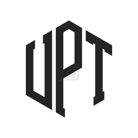 Diseño de Logo UPT. Logo inicial del monograma de la letra UPT usando la forma del hexágono