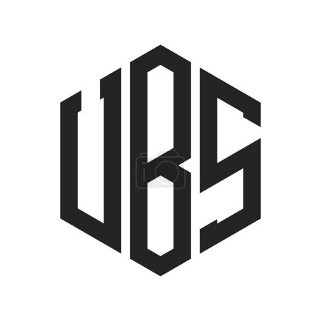 UBS Logo Design. Lettre initiale UBS Monogram Logo en forme d'hexagone