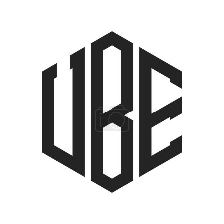 UBE Logo Design. Initial Letter UBE Monogram Logo using Hexagon shape