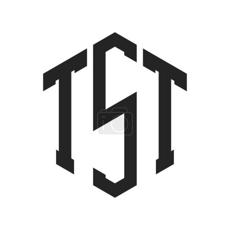 TST Logo Design. Initial Letter TST Monogram Logo using Hexagon shape