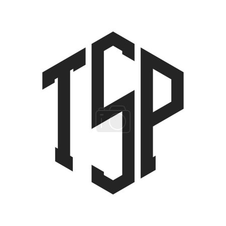 TSP Logo Design. Initial Letter TSP Monogram Logo using Hexagon shape