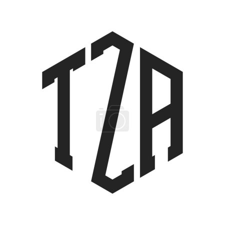 Téléchargez les illustrations : TZA Logo Design. Logo de monogramme de la lettre initiale TZA utilisant la forme hexagonale - en licence libre de droit