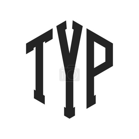 TYP Logo Design. Anfangsbuchstabe TYP Monogramm Logo mit Hexagon-Form