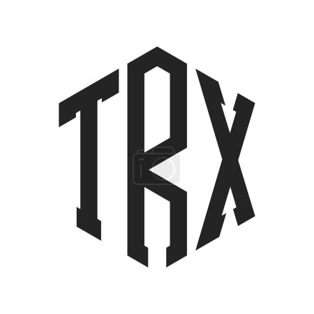 Illustration for TRX Logo Design. Initial Letter TRX Monogram Logo using Hexagon shape - Royalty Free Image