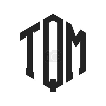 Diseño de Logo TQM. Logo inicial del monograma de la letra TQM usando la forma del hexágono