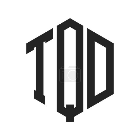 Illustration for TQD Logo Design. Initial Letter TQD Monogram Logo using Hexagon shape - Royalty Free Image