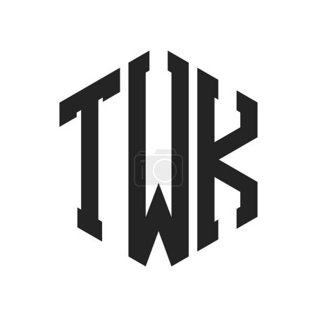 Ilustración de Diseño de Logo TWK. Carta Inicial TWK Monogram Logo con forma de hexágono - Imagen libre de derechos