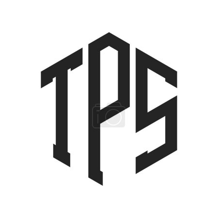 Diseño de Logo TPS. Logo inicial de TPS Monogram con forma de hexágono