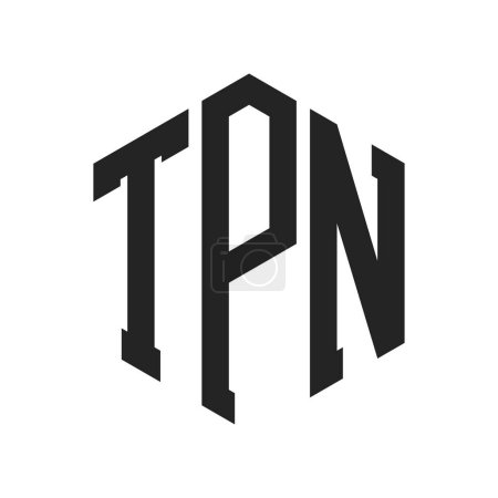 Téléchargez les illustrations : Conception de logo TPN. Lettre initiale Logo monogramme TPN en forme d'hexagone - en licence libre de droit