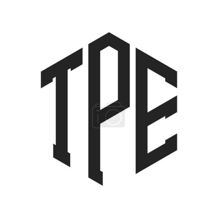 TPE Logo Design. Initial Letter TPE Monogram Logo using Hexagon shape