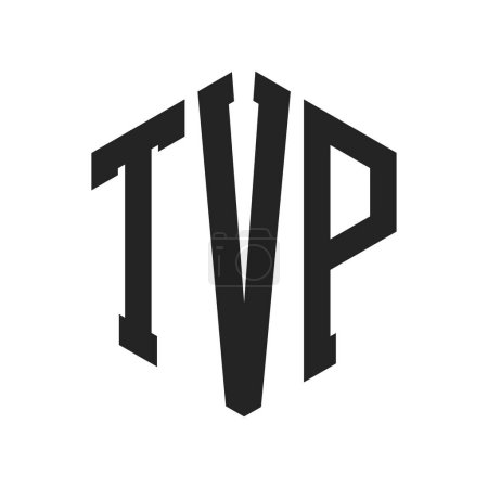 Téléchargez les illustrations : Logo TVP Design. Lettre initiale TVP Monogram Logo utilisant la forme hexagonale - en licence libre de droit