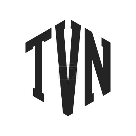 TVN Logo Design. Anfangsbuchstabe TVN Monogramm Logo mit Hexagon-Form