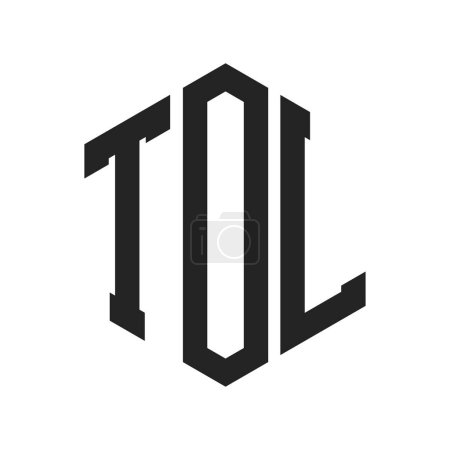 TOL Logo Design. Anfangsbuchstabe TOL Monogramm Logo mit Hexagon-Form
