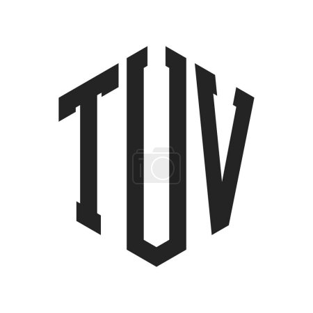 TÜV Logo Design. Initial Letter TÜV Monogram Logo mit Sechseck-Form