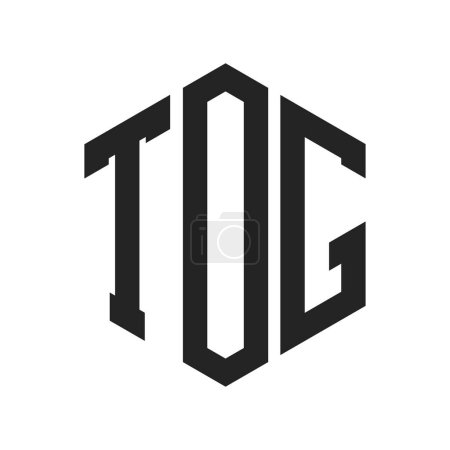 Diseño de Logo TOG. Letra inicial TOG Monogram Logo usando la forma del hexágono
