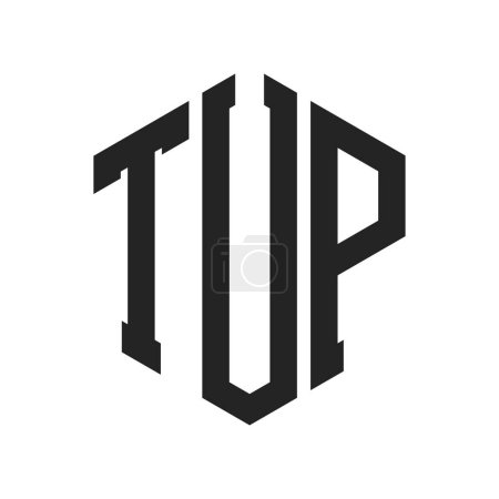Diseño de Logo TUP. Logo inicial del monograma TUP de la letra usando la forma del hexágono