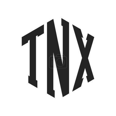 TNX Logo Design. Anfangsbuchstabe TNX Monogramm Logo mit Hexagon-Form