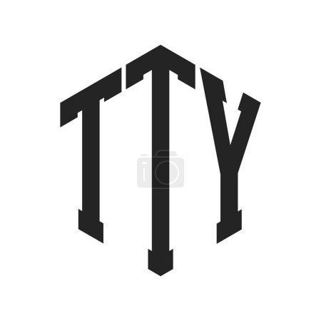 TTY Logo Design. Anfangsbuchstabe TTY Monogramm Logo mit Hexagon-Form