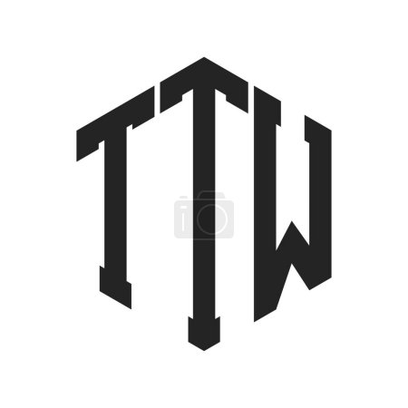 Illustration for TTW Logo Design. Initial Letter TTW Monogram Logo using Hexagon shape - Royalty Free Image