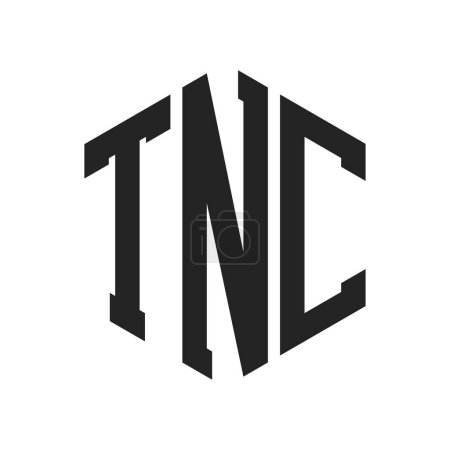 Téléchargez les illustrations : Conception de logo TNC. Lettre initiale Logo monogramme TNC en forme d'hexagone - en licence libre de droit